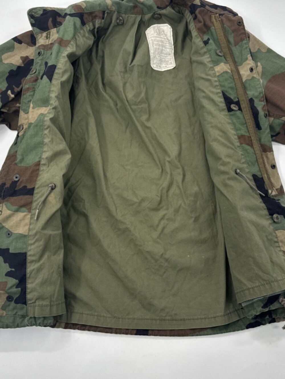 VTG Alpha Industries Military Cold Weather Camo Field Coat Mens Medium Woodland